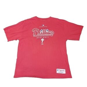 Vintage Authentic Majestic size XL Phillies Baseball short sleeve shirt